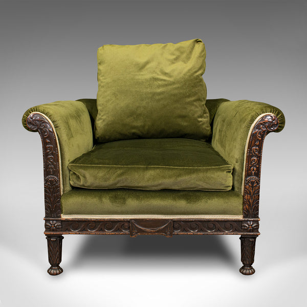 Antique Lounge Arm Chair, English, Club Seat, Armchair, Victorian, Circa 1880
