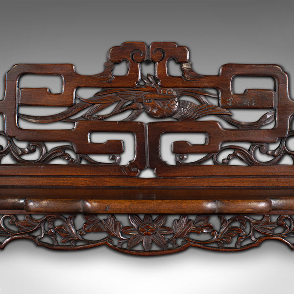 Antique Decorative Whatnot, Chinese, Hanging Wall Shelf, Victorian, Circa 1900