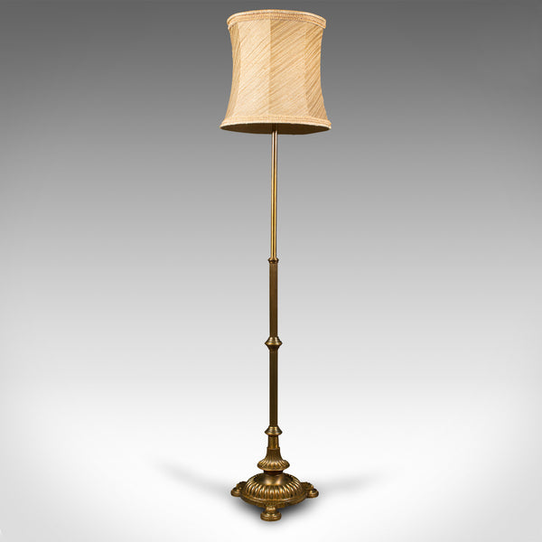 6'8" Tall Vintage Standard Lamp, English, Brass, Adjustable Reading Light, 1940