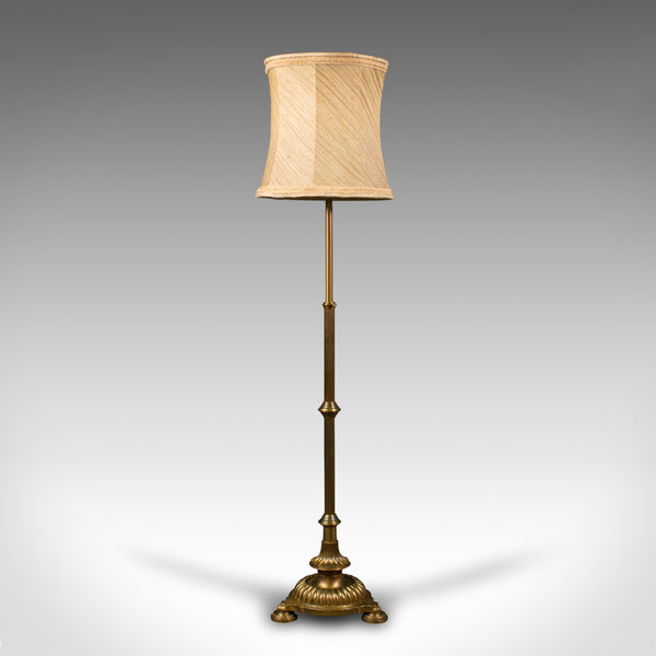 6'8" Tall Vintage Standard Lamp, English, Brass, Adjustable Reading Light, 1940
