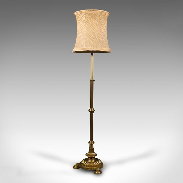 6'8" Tall Vintage Standard Lamp, English, Brass, Adjustable Reading Light, 1940