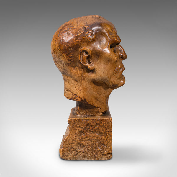 Antique Portrait Bust, English, Plaster Head, Francis Derwent Wood, Circa 1920