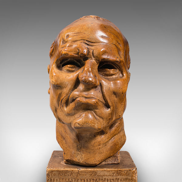 Antique Portrait Bust, English, Plaster Head, Francis Derwent Wood, Circa 1920