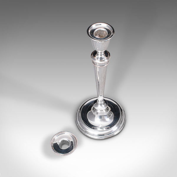 Set of 4 Antique Candlesticks, English, Silver Plate, Candle Sconce, Victorian