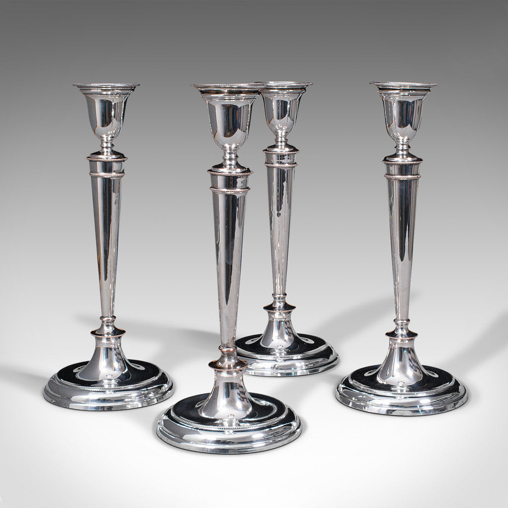 Antique candle on sale holders silver