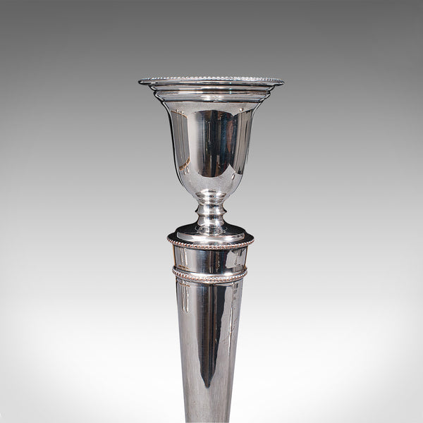 Set of 4 Antique Candlesticks, English, Silver Plate, Candle Sconce, Victorian