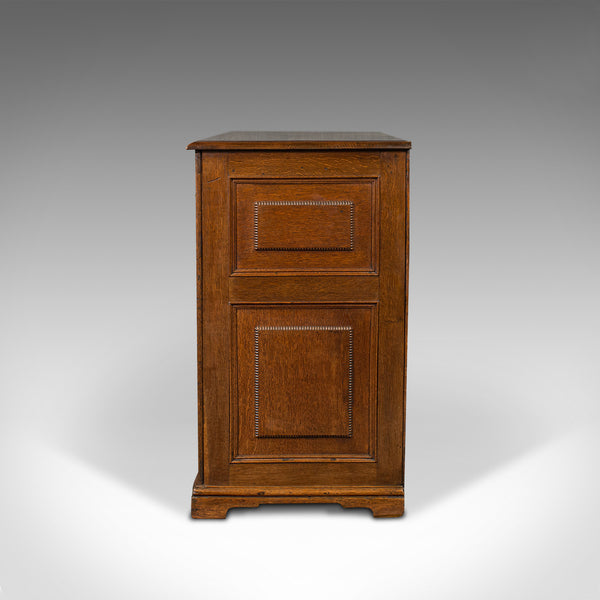 Antique Dresser Base, English, Oak, Side Cabinet, Georgian Revival, Victorian