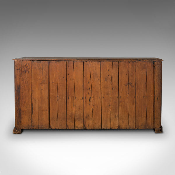 Antique Dresser Base, English, Oak, Side Cabinet, Georgian Revival, Victorian