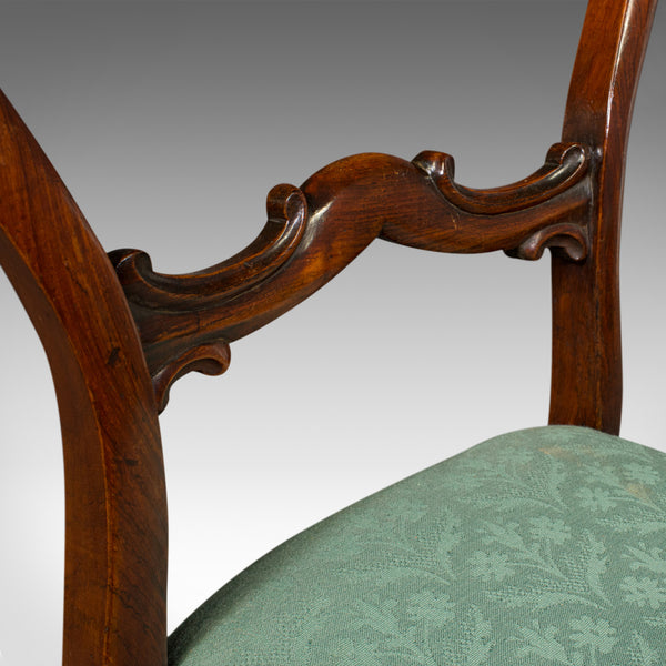 Set Of 6 Antique Buckle Back Chairs, English, Dining Seat, Victorian, Circa 1850