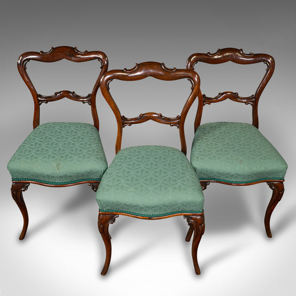 Set Of 6 Antique Buckle Back Chairs, English, Dining Seat, Victorian, Circa 1850
