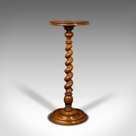 Antique Barley Twist Wine Table, English, Yew, Lamp, Display Stand, Victorian