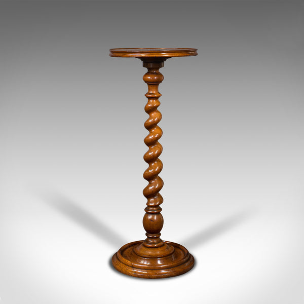 Antique Barley Twist Wine Table, English, Yew, Lamp, Display Stand, Victorian