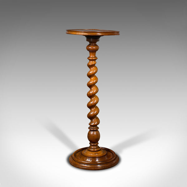 Antique Barley Twist Wine Table, English, Yew, Lamp, Display Stand, Victorian