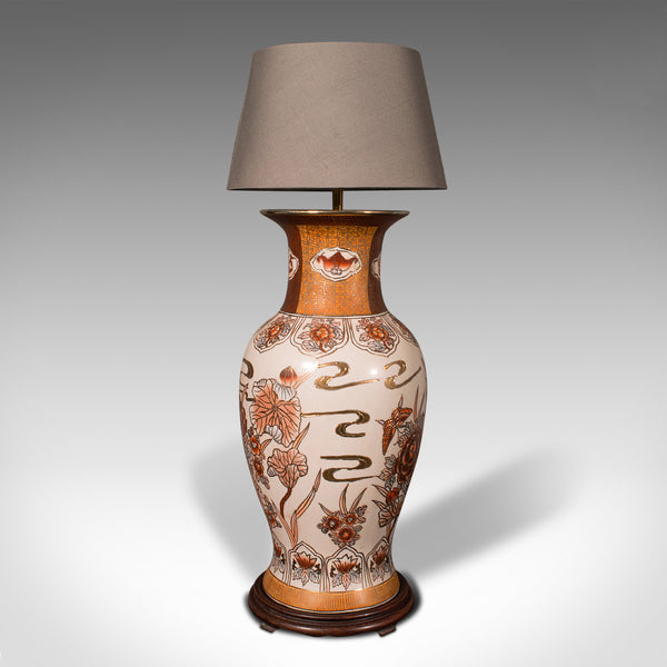 Pair Of Vintage Table Lamps, Chinese, Ceramic, Decorative Light, Art Deco, 1940