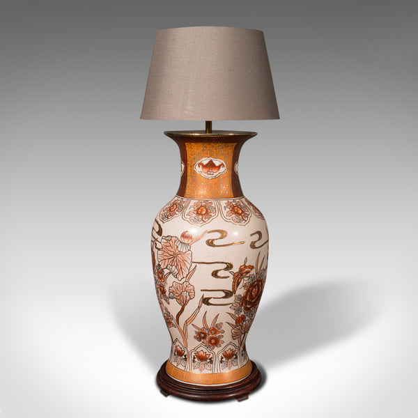 Pair Of Vintage Table Lamps, Chinese, Ceramic, Decorative Light, Art Deco, 1940