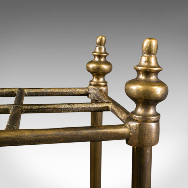Antique Stick Stand, English, Brass, Hallway Rack, Umbrella, Victorian, C.1900