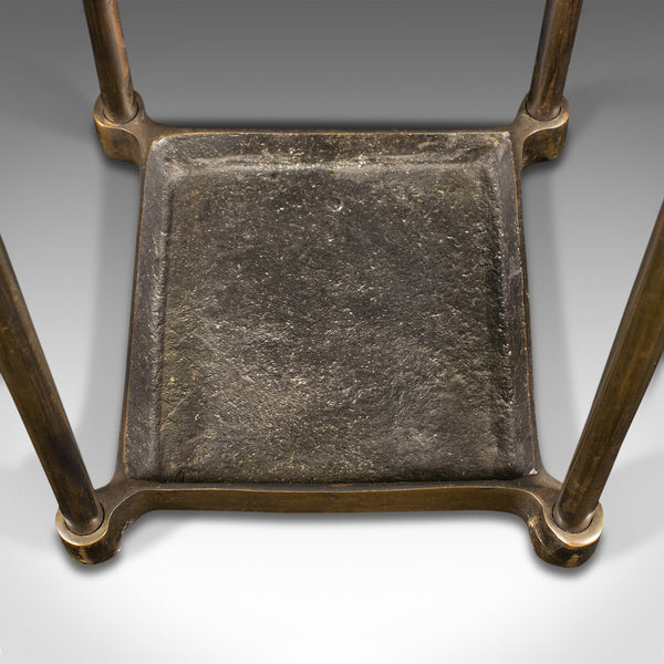 Antique Stick Stand, English, Brass, Hallway Rack, Umbrella, Victorian, C.1900