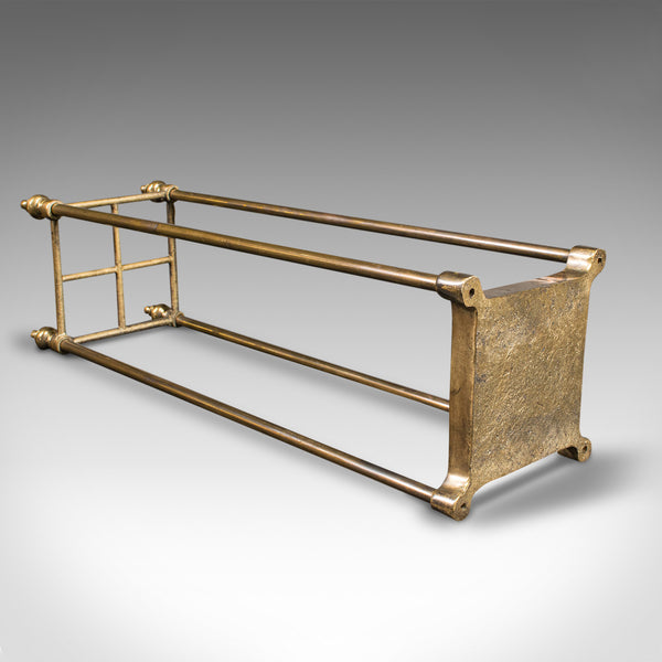 Antique Stick Stand, English, Brass, Hallway Rack, Umbrella, Victorian, C.1900