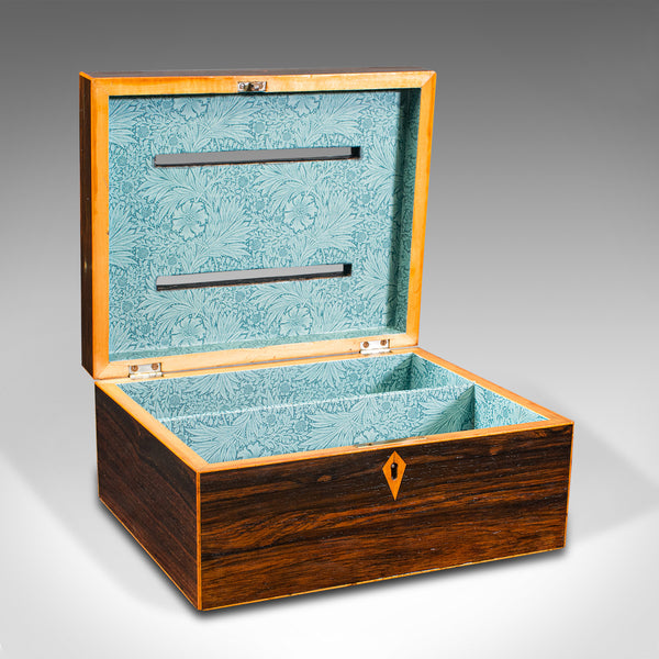 Antique Ballot Box, English, Rosewood, Inlaid, Voting, Post, Victorian, C.1900
