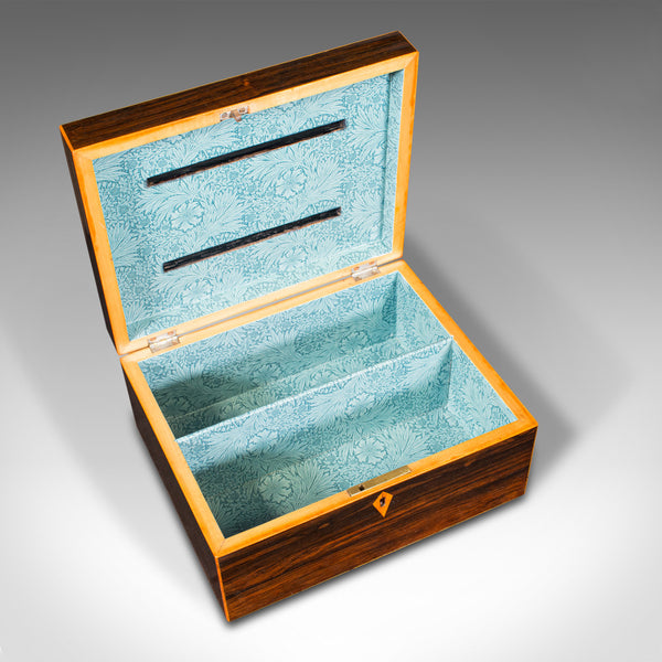 Antique Ballot Box, English, Rosewood, Inlaid, Voting, Post, Victorian, C.1900