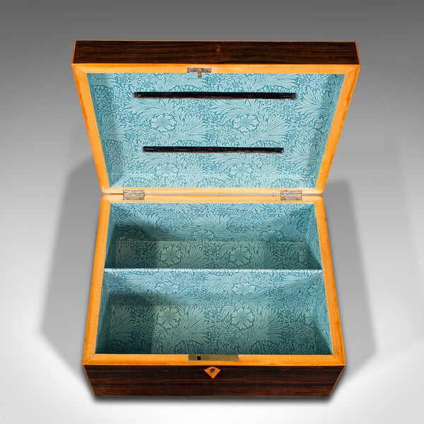 Antique Ballot Box, English, Rosewood, Inlaid, Voting, Post, Victorian, C.1900