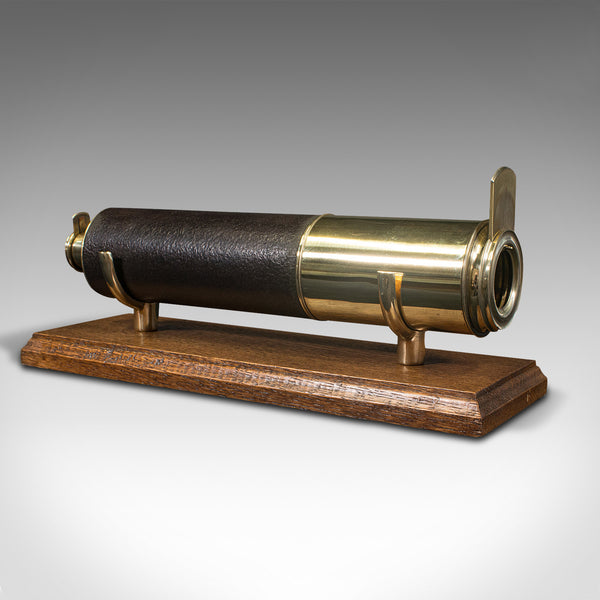 Antique 3 Draw Telescope, English, Brass, Leather, Terrestrial, Victorian, 1870