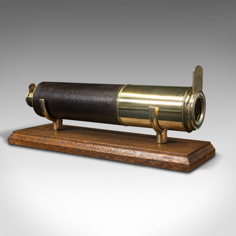 Antique 3 Draw Telescope, English, Brass, Leather, Terrestrial, Victorian, 1870
