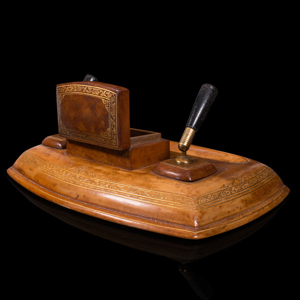 Vintage Writing Desk Set, English, Leather, Correspondence Box, Asprey Of London