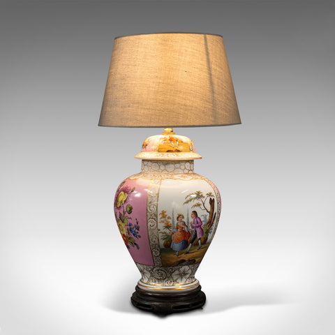 Vintage Decorative Lamp, Continental, Ceramic, Ornamental, Table Light, C.1970