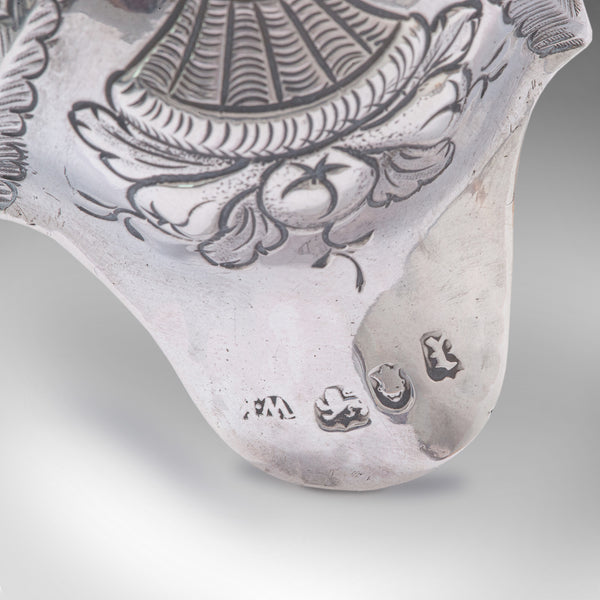 Antique Toddy Spoon, English, Silver, Serving Ladle, William Kinman, Georgian