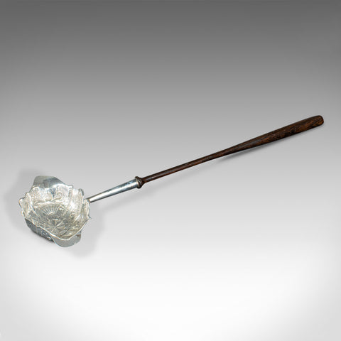 Antique Toddy Spoon, English, Silver, Serving Ladle, William Kinman, Georgian