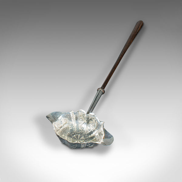 Antique Toddy Spoon, English, Silver, Serving Ladle, William Kinman, Georgian