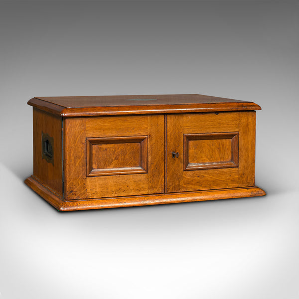 Antique Canteen, English, Oak, Campaign Cutlery, Specimen Drawers, Edwardian