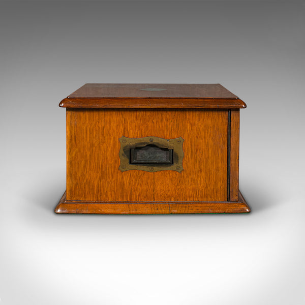 Antique Canteen, English, Oak, Campaign Cutlery, Specimen Drawers, Edwardian