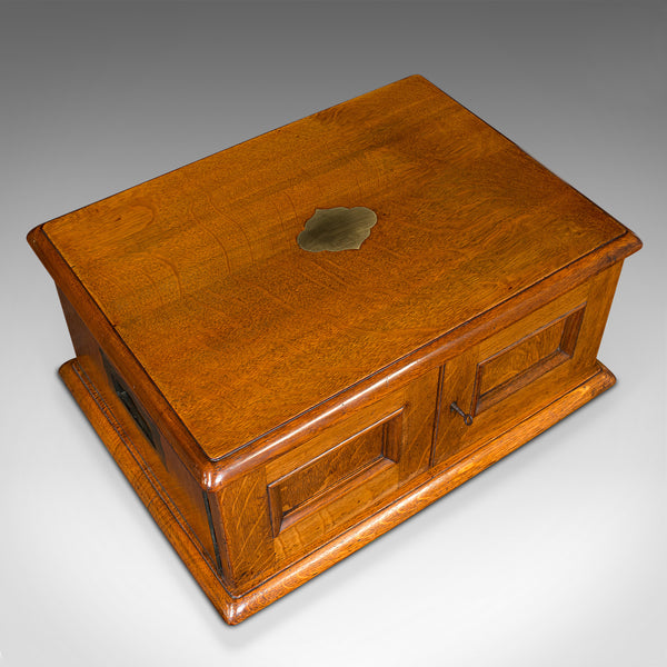 Antique Canteen, English, Oak, Campaign Cutlery, Specimen Drawers, Edwardian