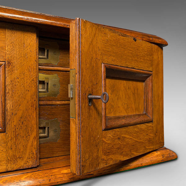 Antique Canteen, English, Oak, Campaign Cutlery, Specimen Drawers, Edwardian