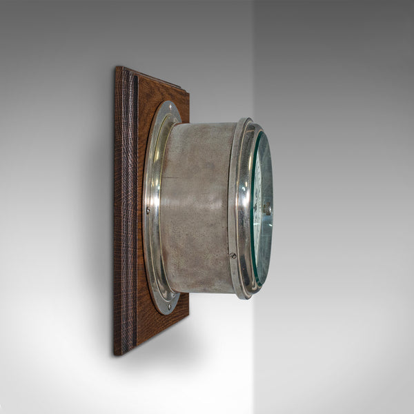 Antique Ship's Bulkhead Barometer, English Brass, Maritime Instrument, Victorian