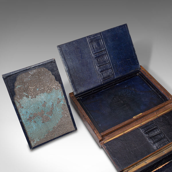 Antique Travelling Vanity Box, English, Campaign Correspondence Case, Victorian