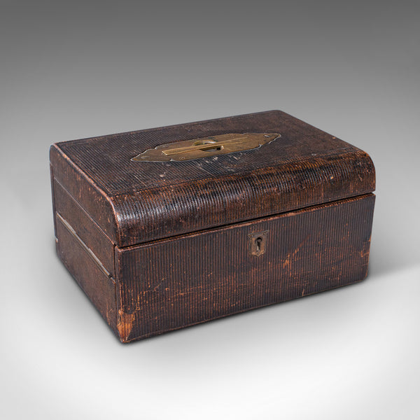 Antique Travelling Vanity Box, English, Campaign Correspondence Case, Victorian