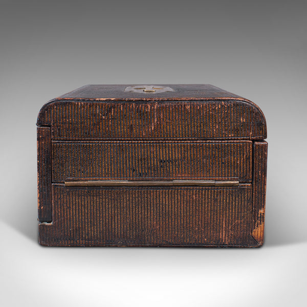 Antique Travelling Vanity Box, English, Campaign Correspondence Case, Victorian