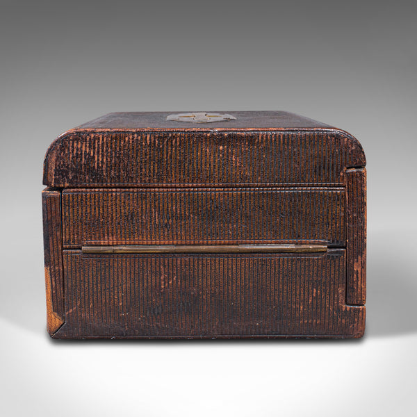 Antique Travelling Vanity Box, English, Campaign Correspondence Case, Victorian