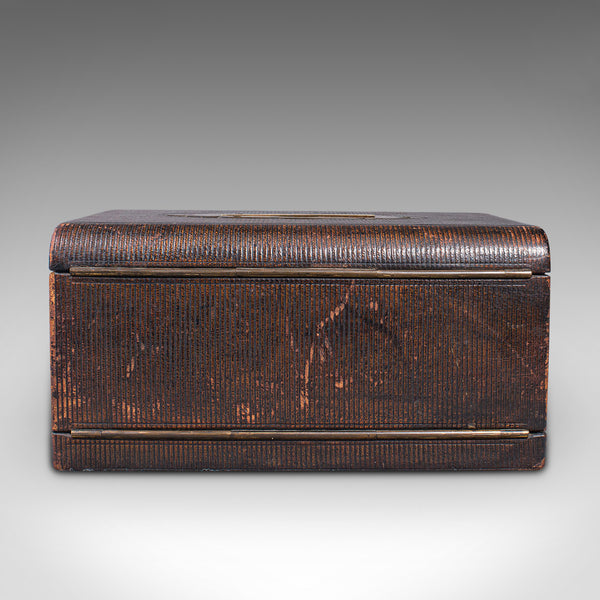 Antique Travelling Vanity Box, English, Campaign Correspondence Case, Victorian