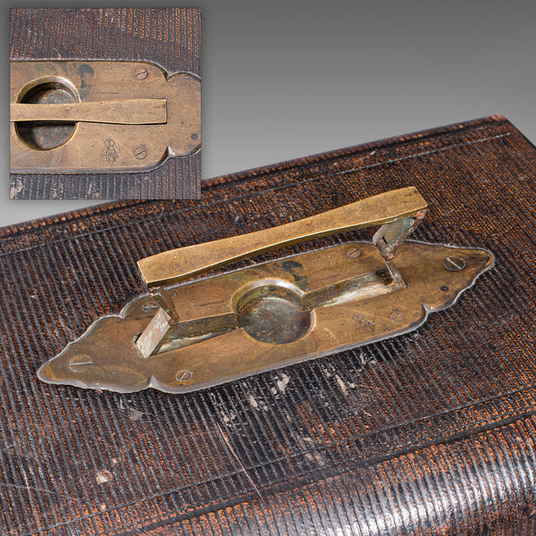Antique Travelling Vanity Box, English, Campaign Correspondence Case, Victorian