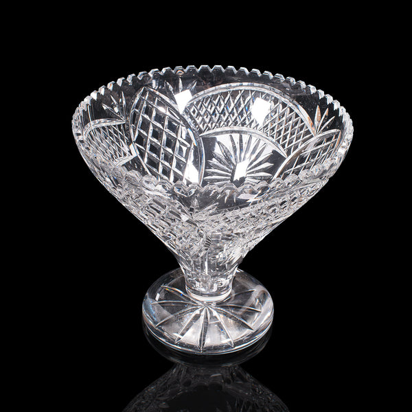 Large Vintage Fruit Bowl, English, Crystal, Cut Glass, Centrepiece Dish, C.1950