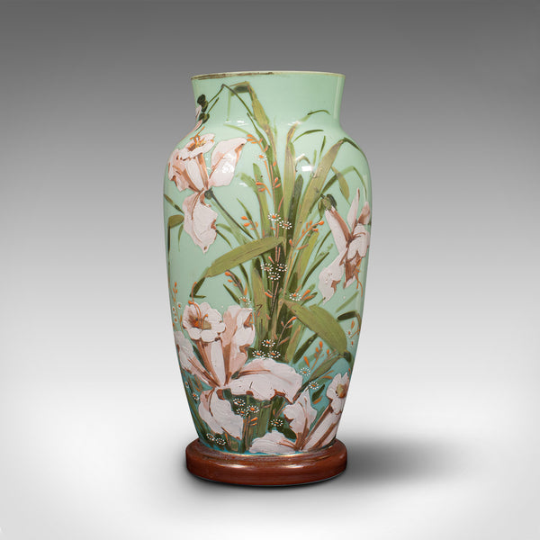 Pair Of Antique Decorative Vases, Continental, Opaque Glass, Victorian, C.1900