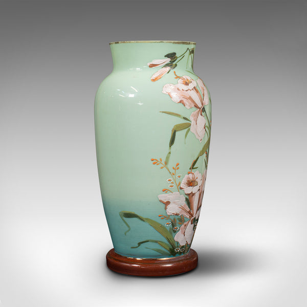 Pair Of Antique Decorative Vases, Continental, Opaque Glass, Victorian, C.1900