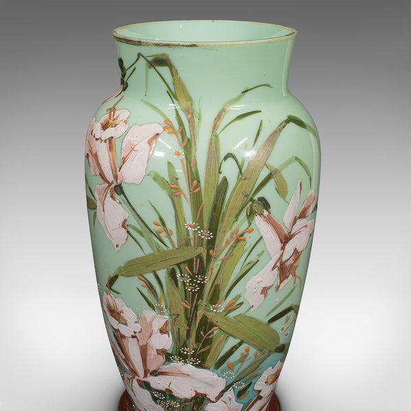 Pair Of Antique Decorative Vases, Continental, Opaque Glass, Victorian, C.1900
