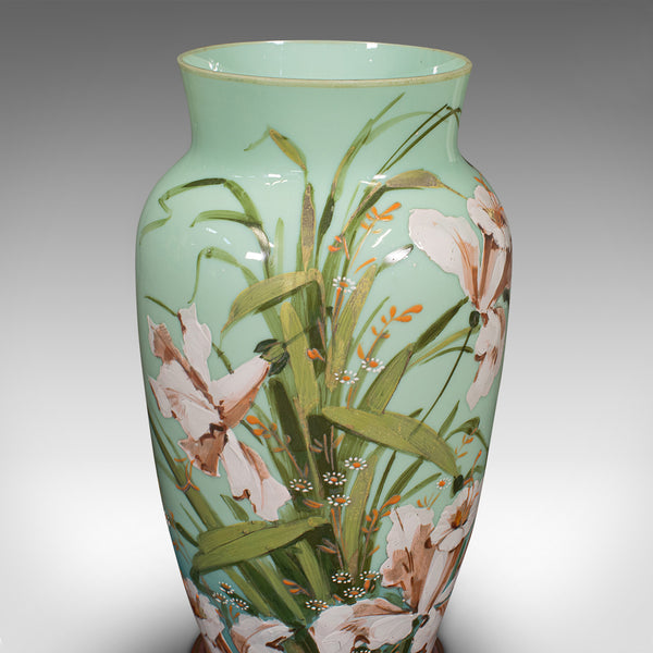 Pair Of Antique Decorative Vases, Continental, Opaque Glass, Victorian, C.1900