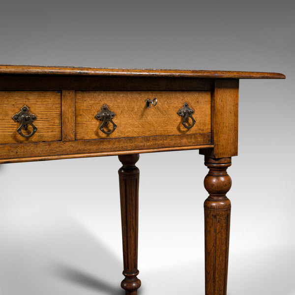 Small Antique Correspondence Table, Scottish Oak, Writing Desk, Aesthetic Period