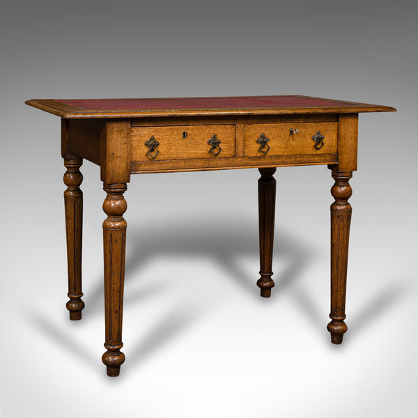 Small Antique Correspondence Table, Scottish Oak, Writing Desk, Aesthetic Period